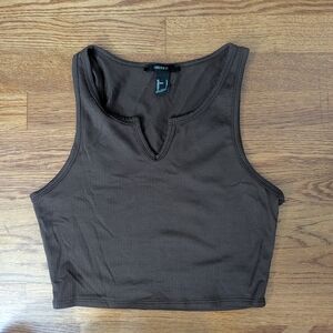 Forever 21 Chocolate Ribbed Tank Top